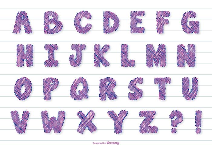 Marker Scribble Style Vector Alphabet Marker Scribble Style Vector Alphabet