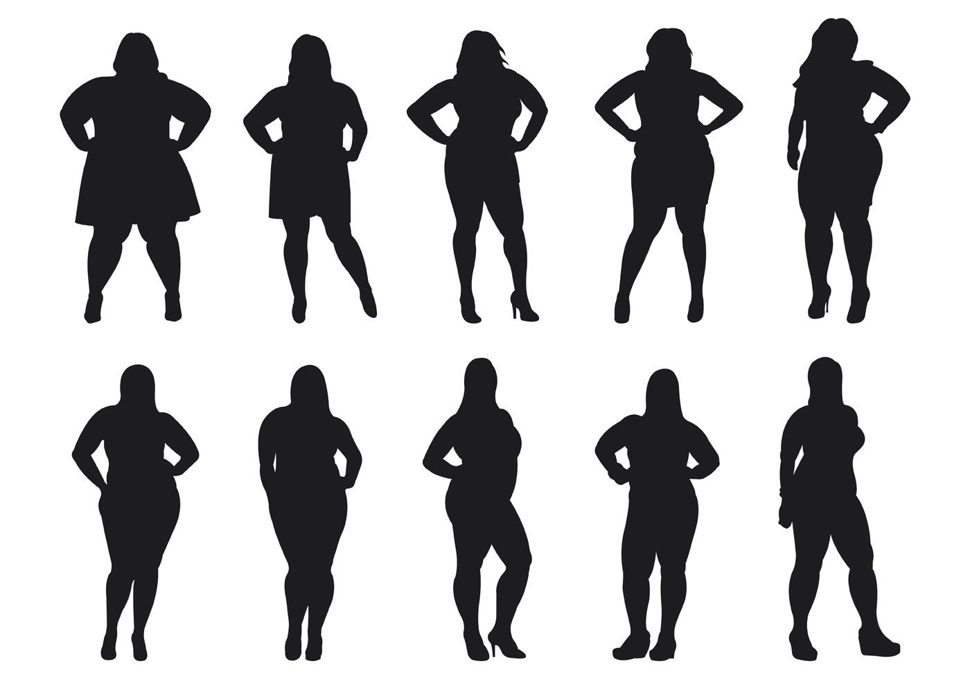 Download Fat Women Silhouettes Vector 118299 - Download Free ...