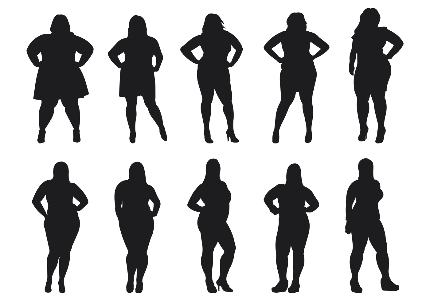 Fat Women Silhouettes Vector 118299 Vector Art at Vecteezy