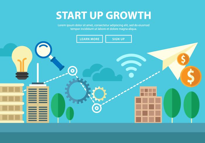 Free Start Up Growth Illustration Landing Page Vector Free Start Up Growth Illustration Landing Page Vector