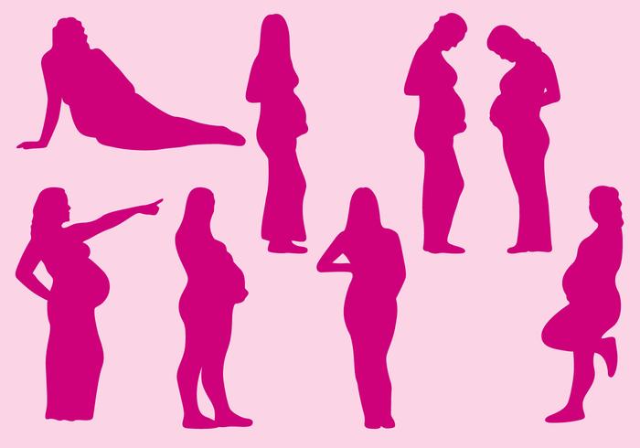 Pregnant Women Silhouettes vector