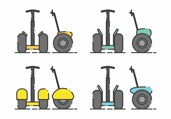 Minimalist Segway Icon Set vector