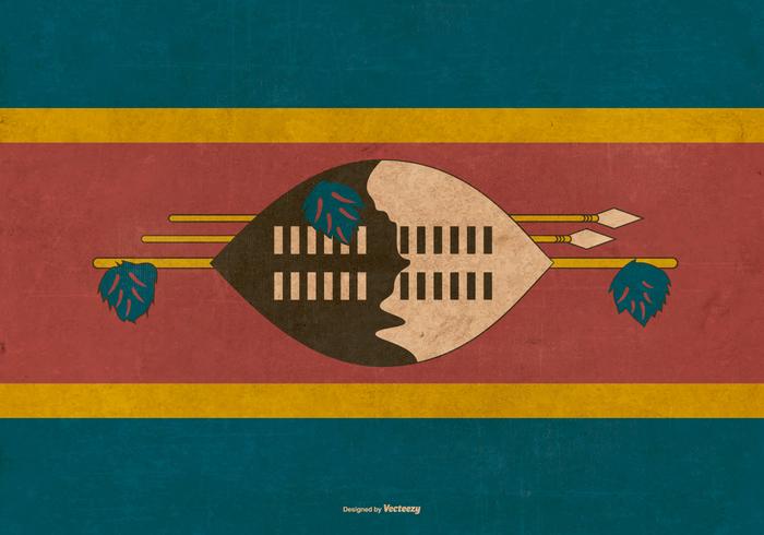 Grunge Bandera de Swazilandia vector