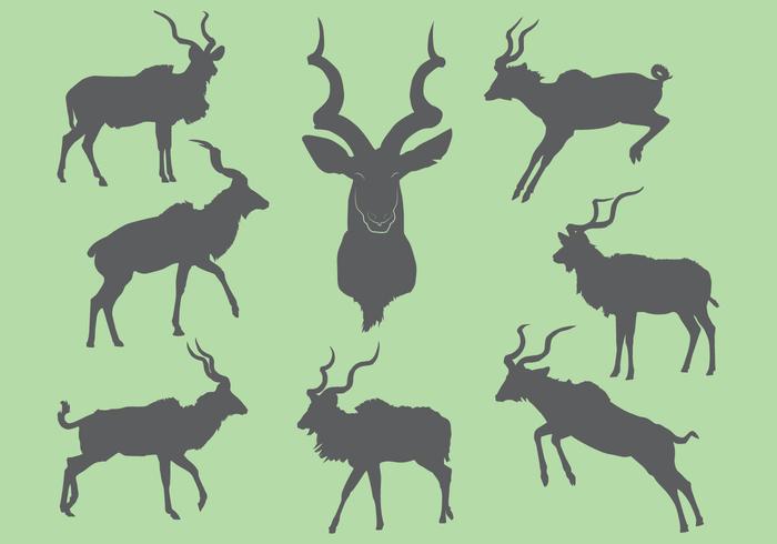 Free Kudu Silhouette Icons vector