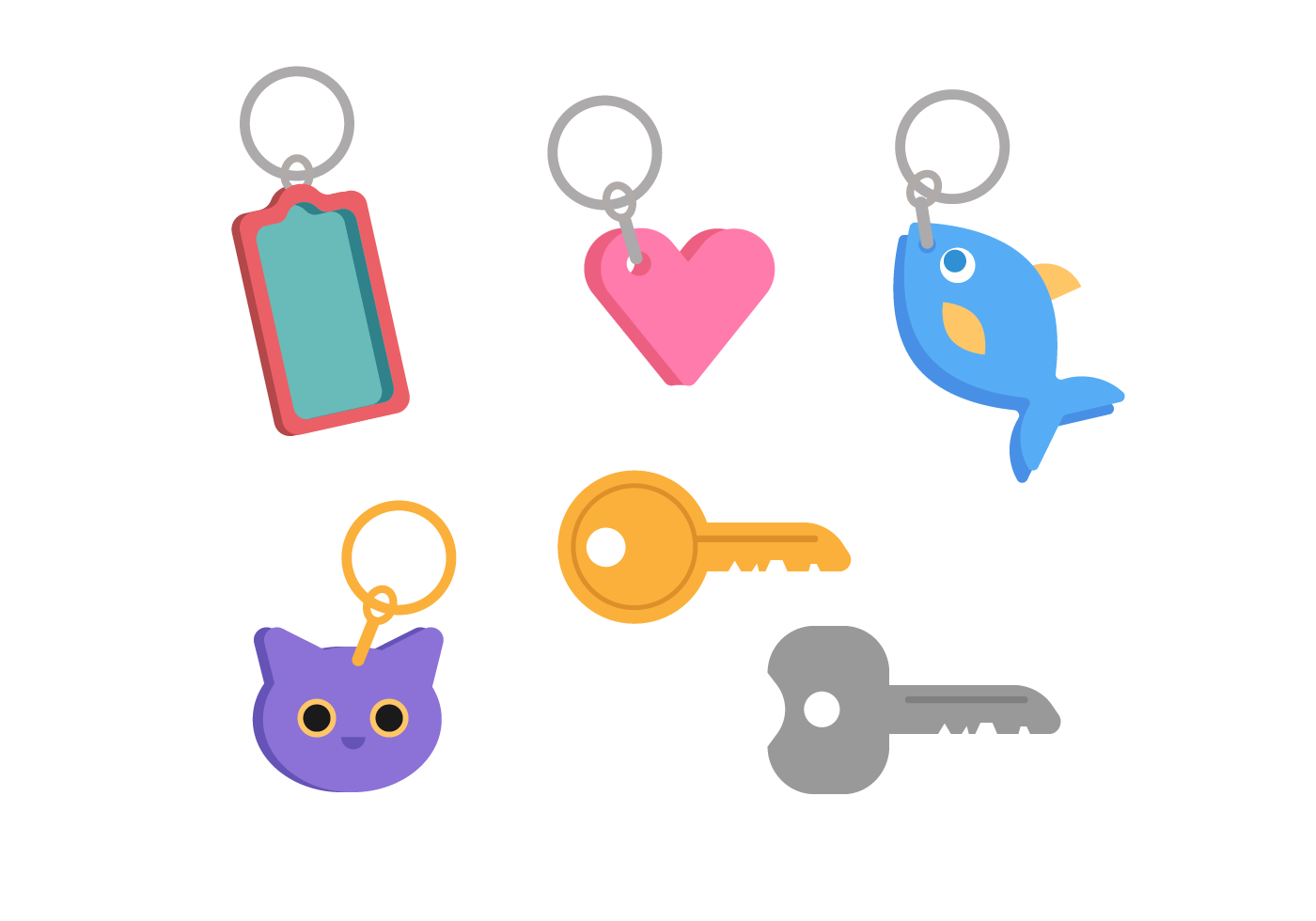 Key Chains Vector Set 118342 Vector Art at Vecteezy