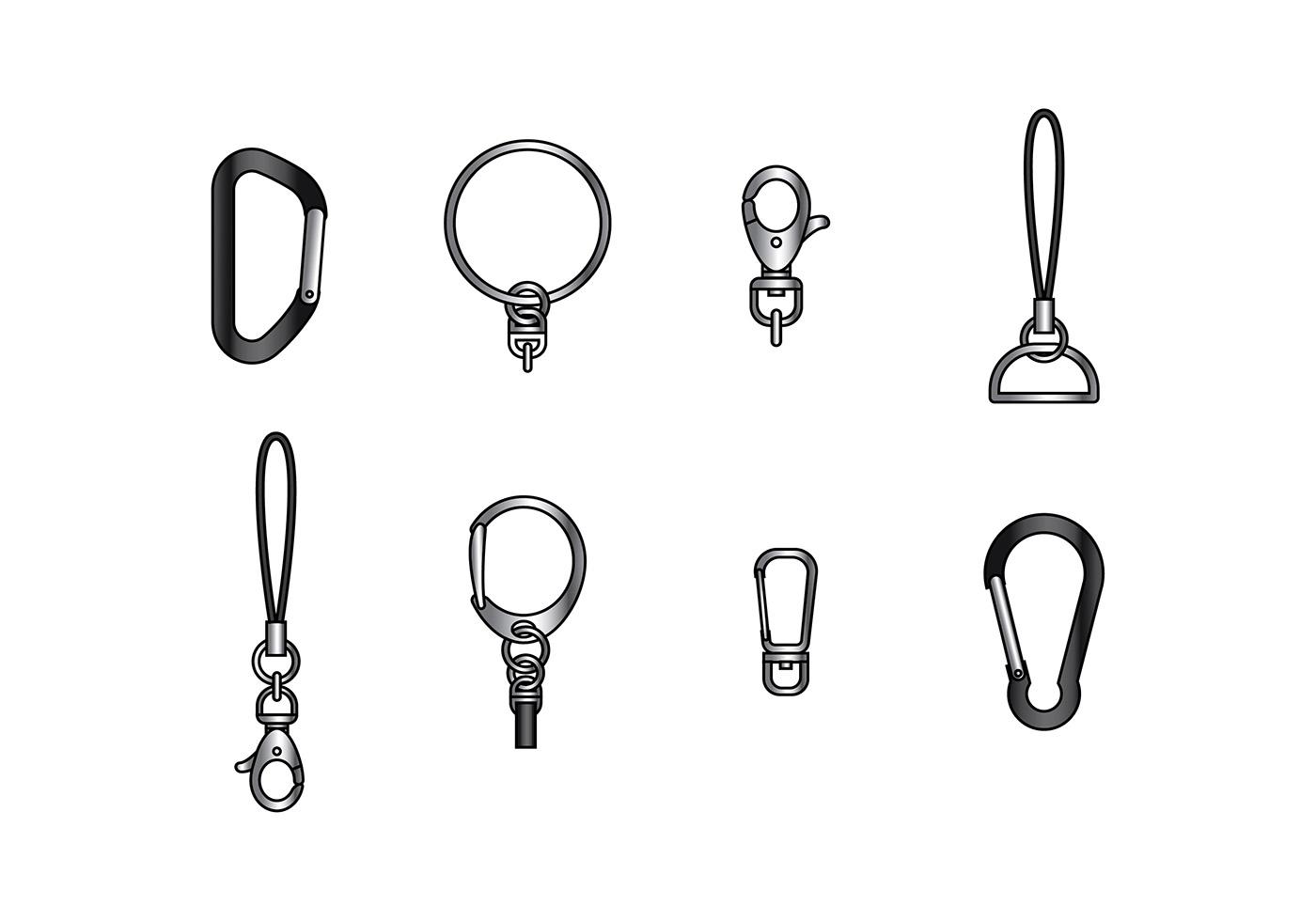 KEY CHAIN HOLDER PARTS VECTOR 118346 Vector Art at Vecteezy