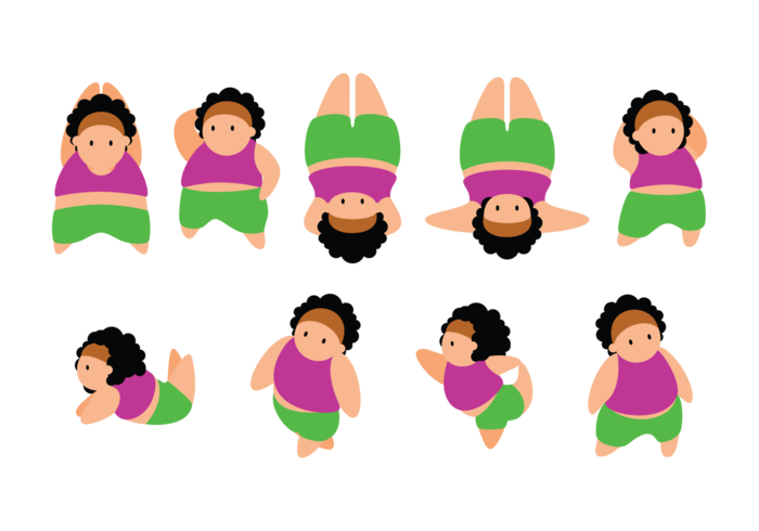 Plus Size Girls Cartoon vector