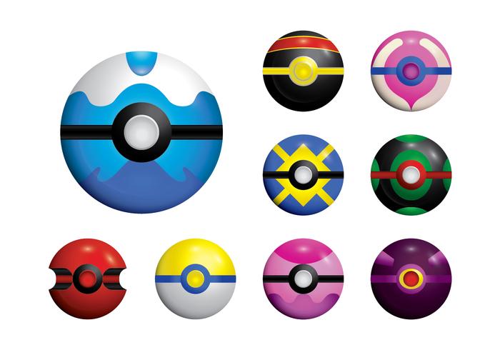 Pokemon Ball Set Vector