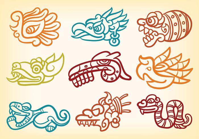Libre quetzalcoatl iconos vectoriales vector
