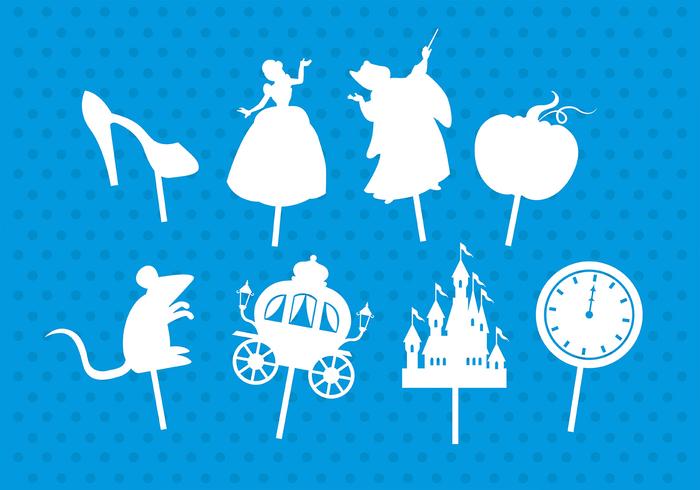 Fairytale shadow puppets vector