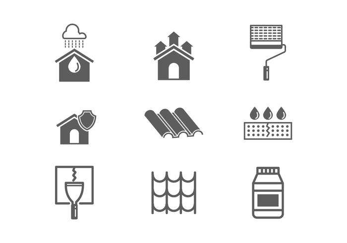 Free Waterproofing and Water Leaked Vector Icons Free Waterproofing and Water Leaked Vector Icons