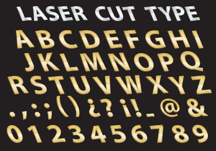 Metal Laser Cut type vector