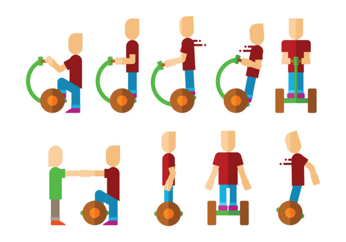 Jugando segway vector