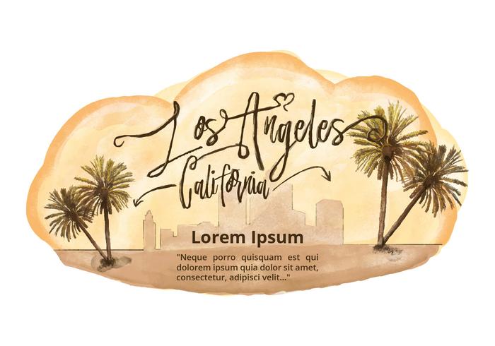 Los Angeles Watercolor Vector