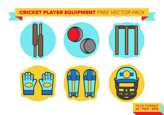 Cricket Player Equipment Free Vector Pack Cricket Player Equipment Free Vector Pack