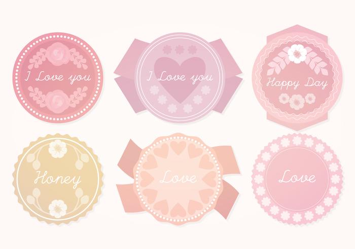 Insignias Pastel lindo vector