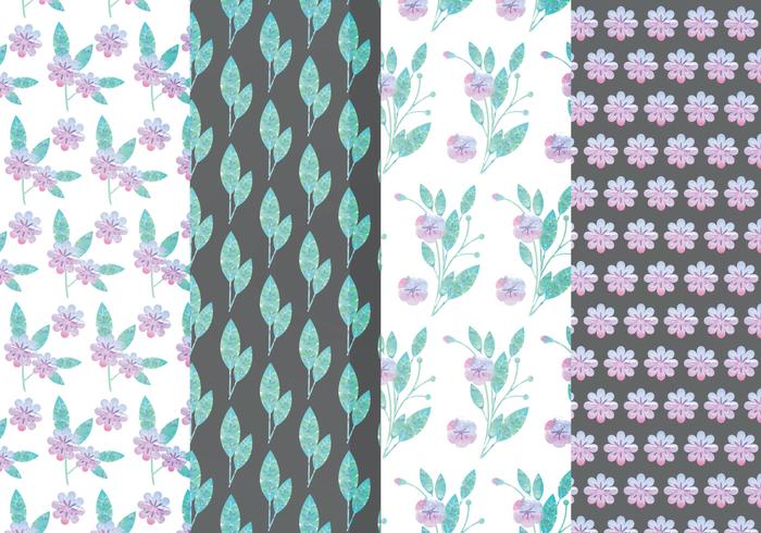 Vector Lilac Floral Patterns