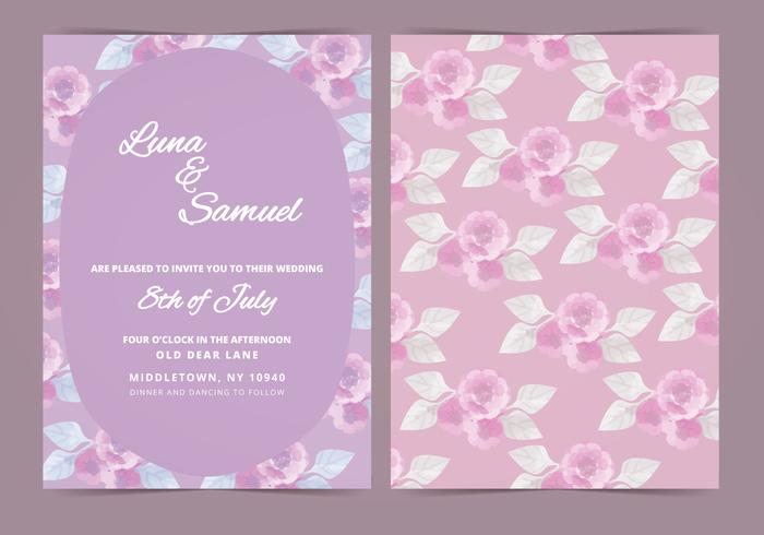 Vector Lilac Flower Wedding Invite