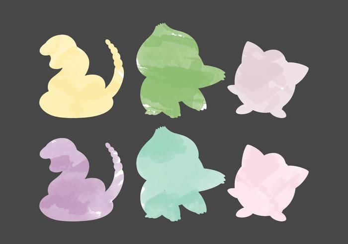 Vector Watercolor Pokemons Vector Watercolor Pokemons