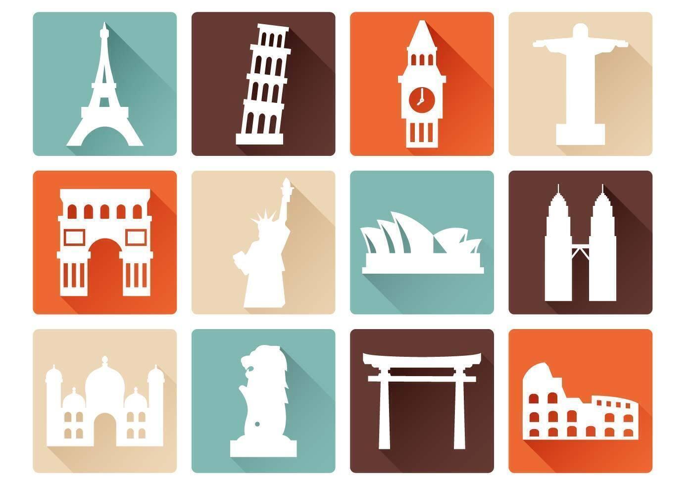 Iconos de Landmark gratis vector