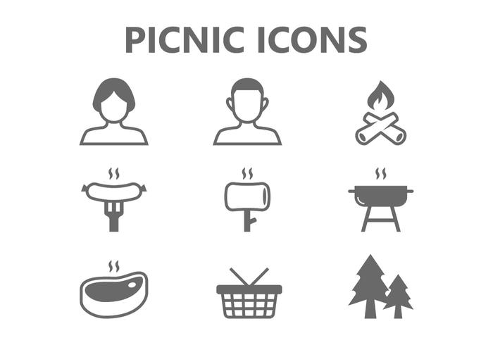 Picnic iconos vector