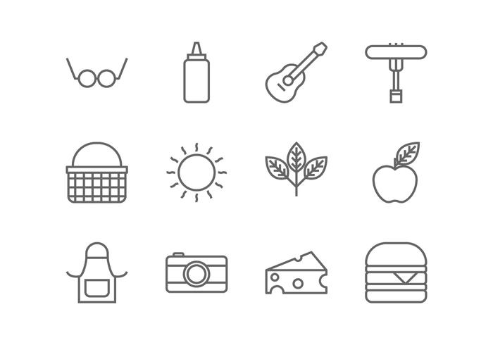 Picnic Line Icon vector