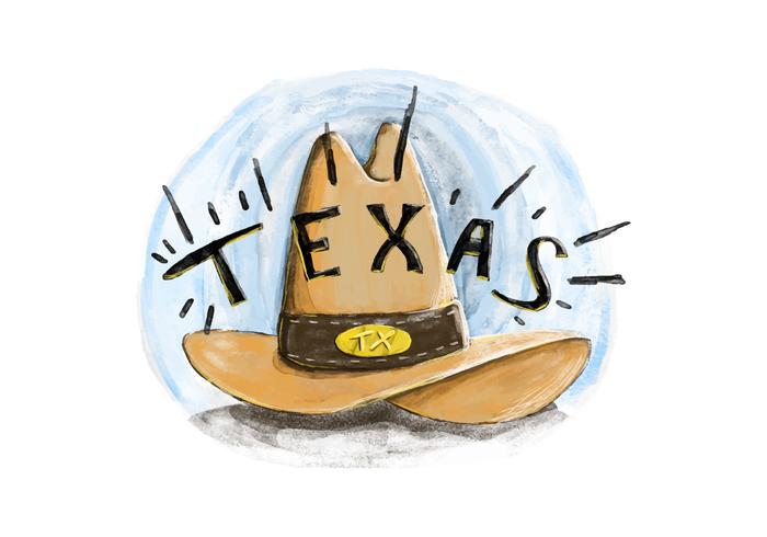 Free Texas Hat Watercolor Vector