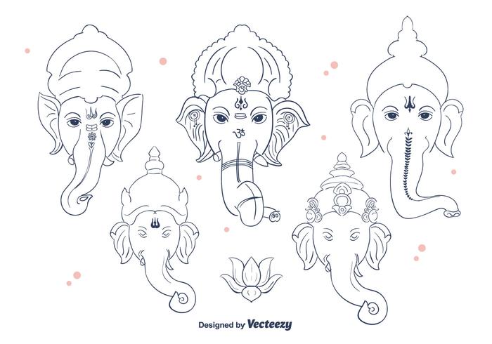 Ganesh Line Vector