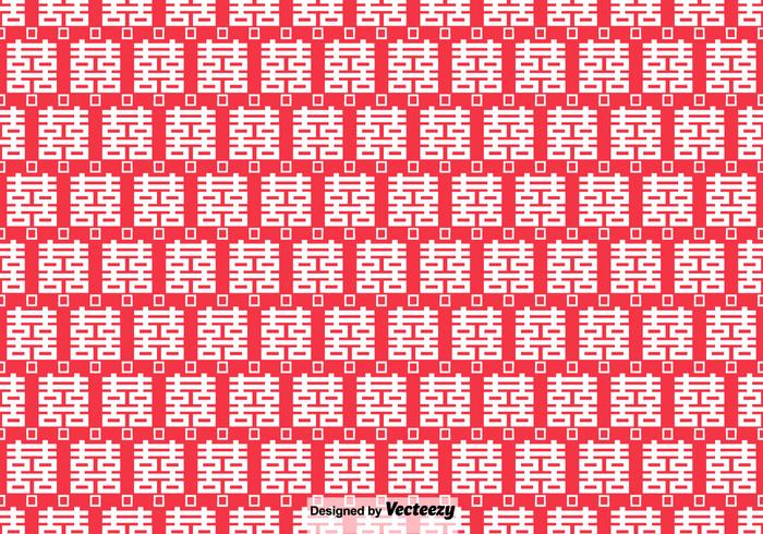 Vector Seamless Pattern With Double Happiness Symbol