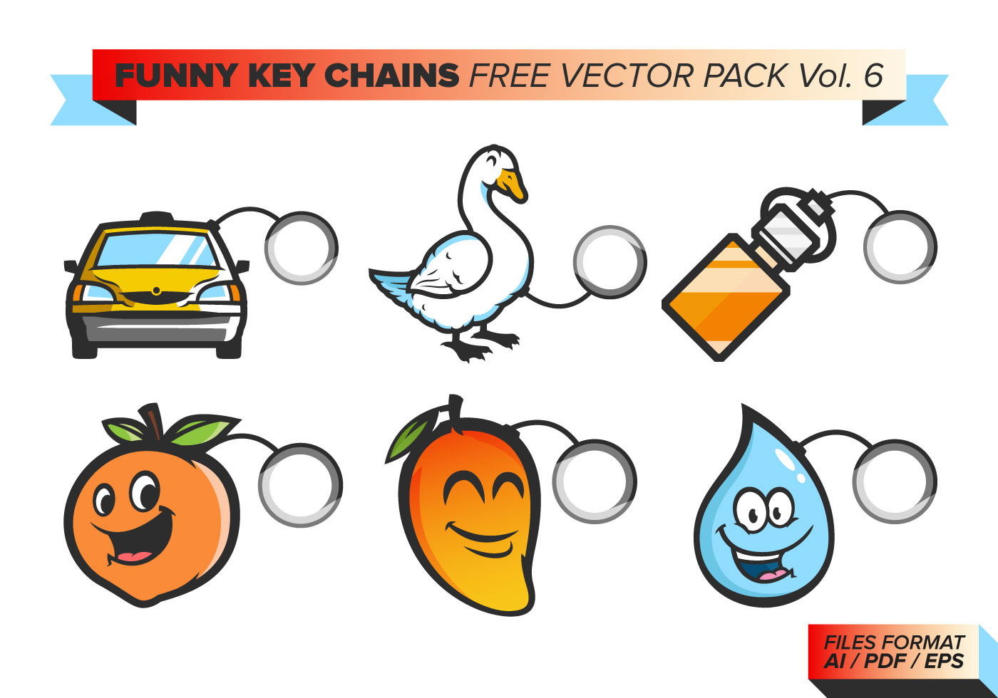 Download Funny Key Chains Free Vector Pack Vol. 6 - Download Free ...