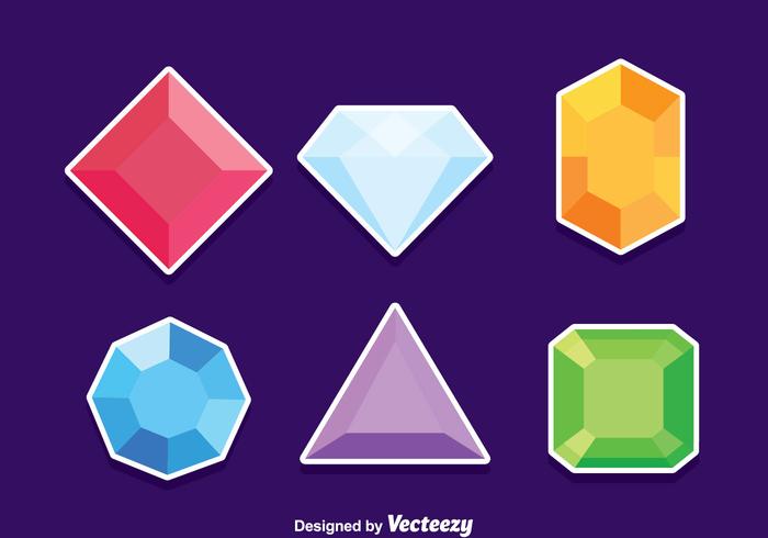 Juego de piedras preciosas de piedra vector