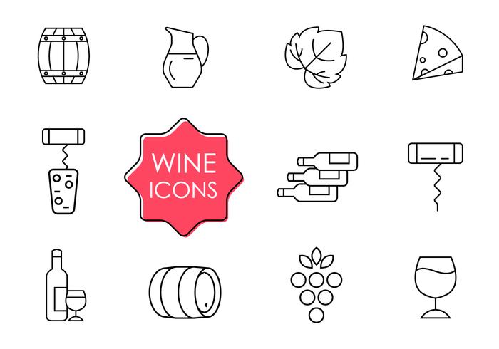 Iconos de vino gratis vector