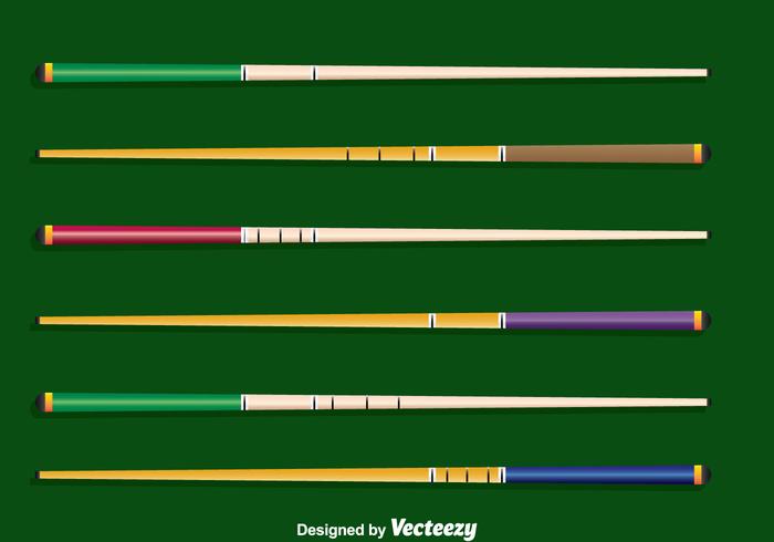 Pool Sticks Collection Vector Pool Sticks Collection Vector