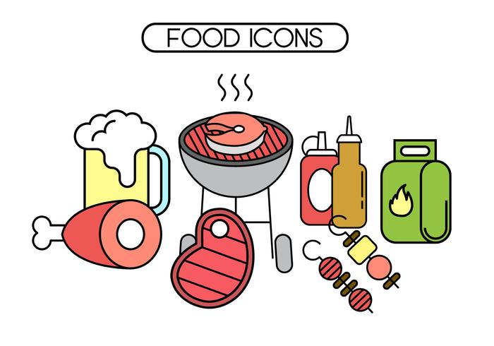 Free Brochette and BBQ Vector Icons Free Brochette and BBQ Vector Icons