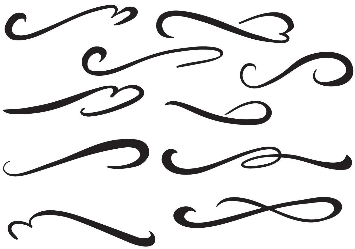 Swish Vector Vectors Fancy Swishes Underline Swooshes Lines Line Decorative...