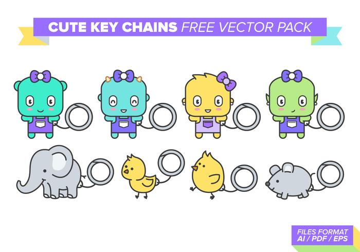 Cute Key Chains Free Vector Pack Cute Key Chains Free Vector Pack