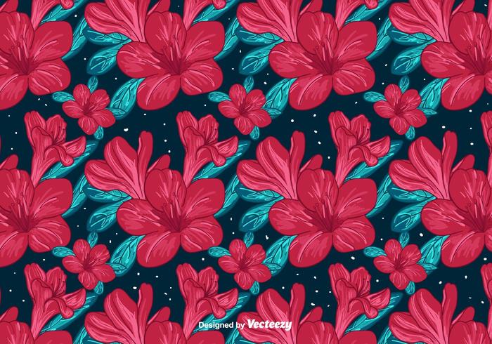 Fondo rojo de las flores vector