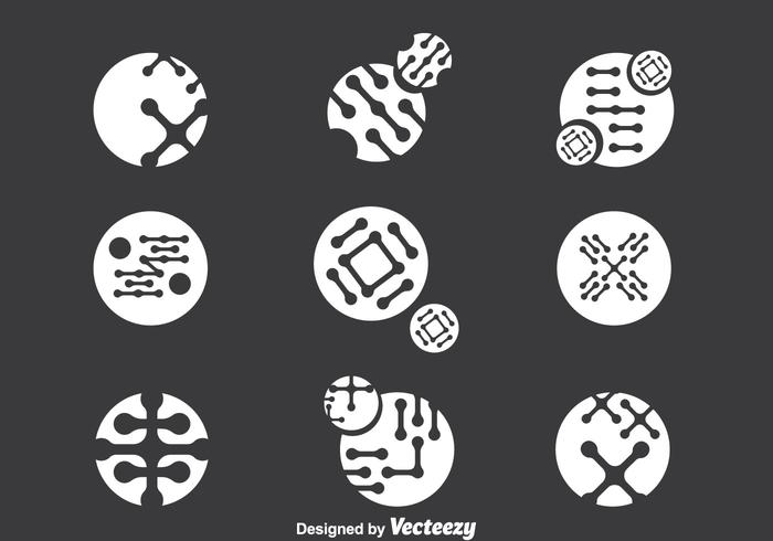 Nanotechnology Icons Vector