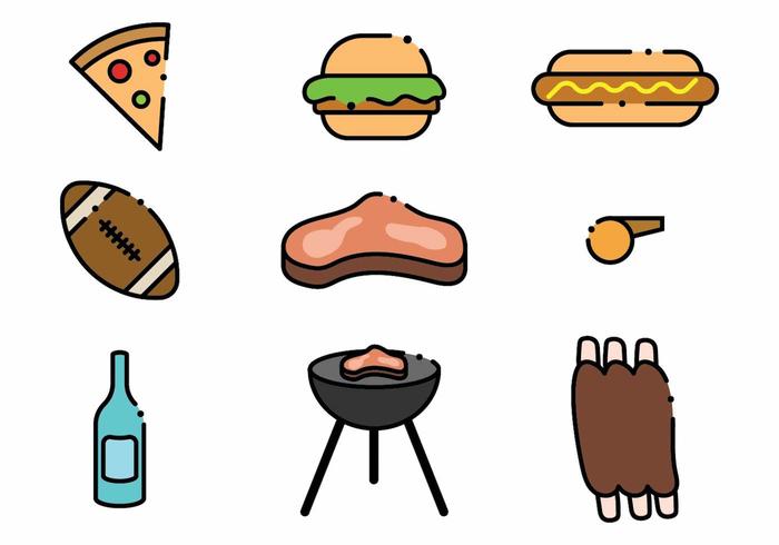 Minimalist Tailgate Icon Set  vector