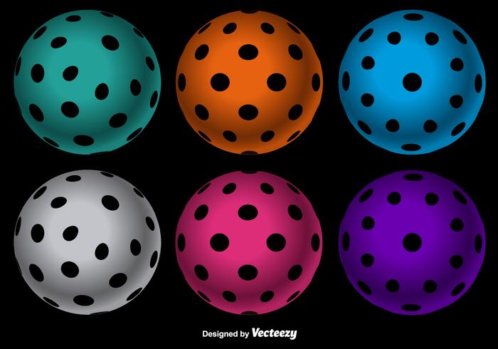Vector Colorful Floorball balls set Vector Colorful Floorball balls set