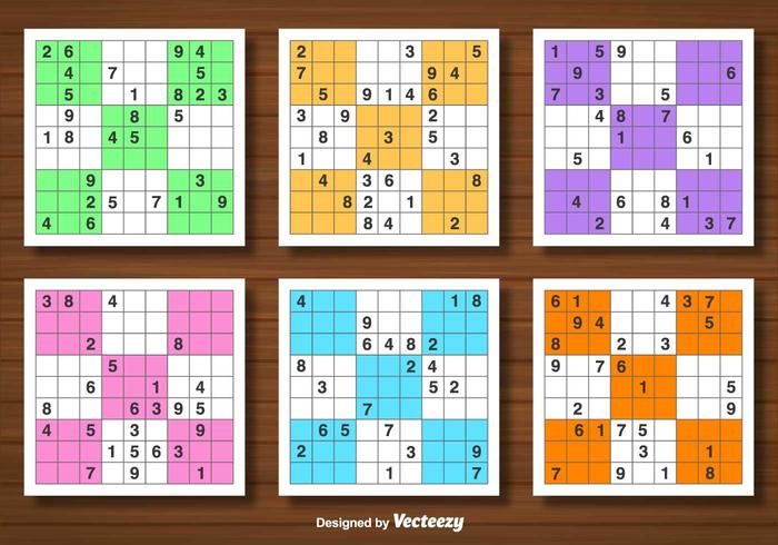 Vector Set De Sudoku Juego