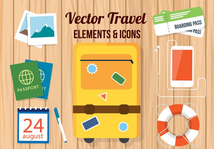 Libre de accesorios de viaje de vector