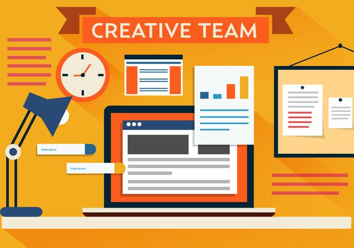 Free Vector Creative Team Desk