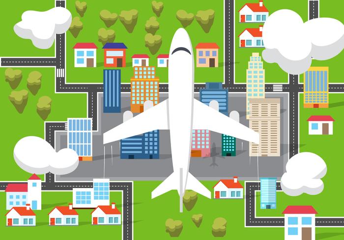 Free Airplane From Above Vector Illustration
