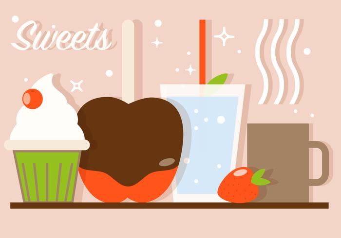 Free Sweet Cafe Vector Illustration Free Sweet Cafe Vector Illustration