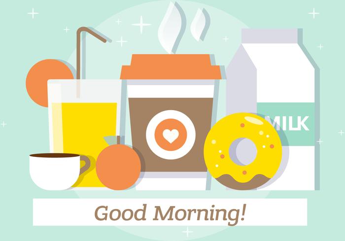 Free Flat desayuno ilustración vectorial vector