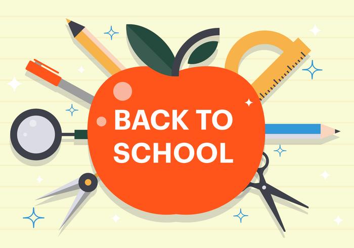 Free Flat Back to School Vector Illustration