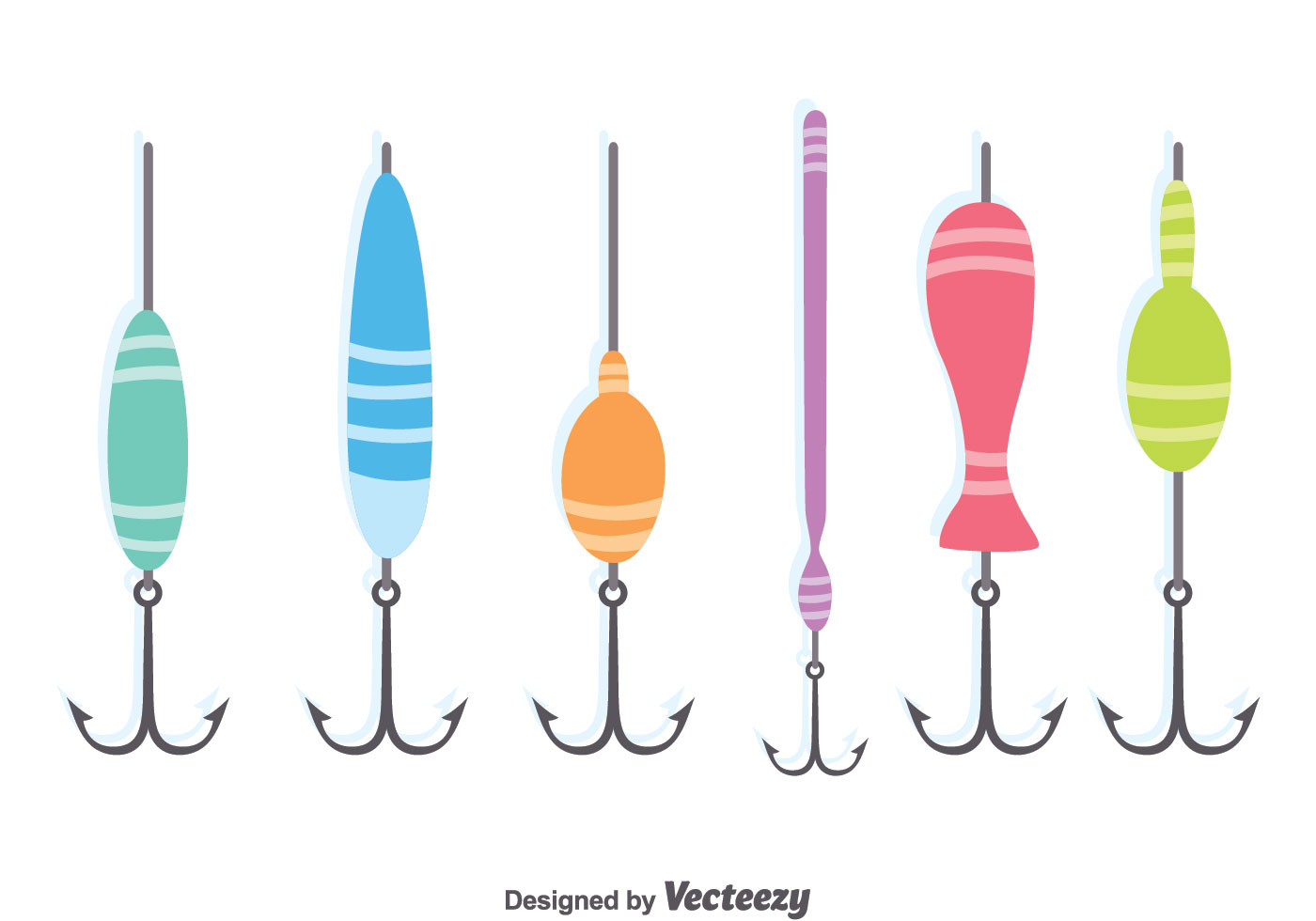Download Colorful Fishing Lure Vector Set - Download Free Vectors ...