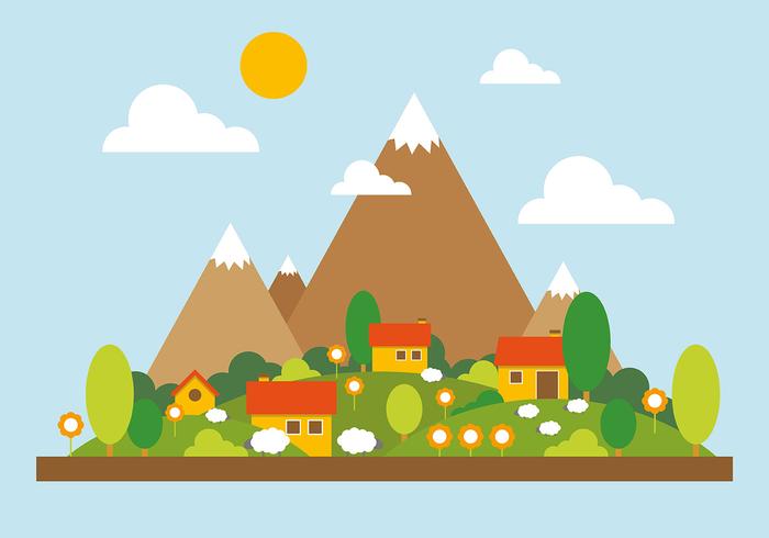 Mountain Landscape Vector Illustration