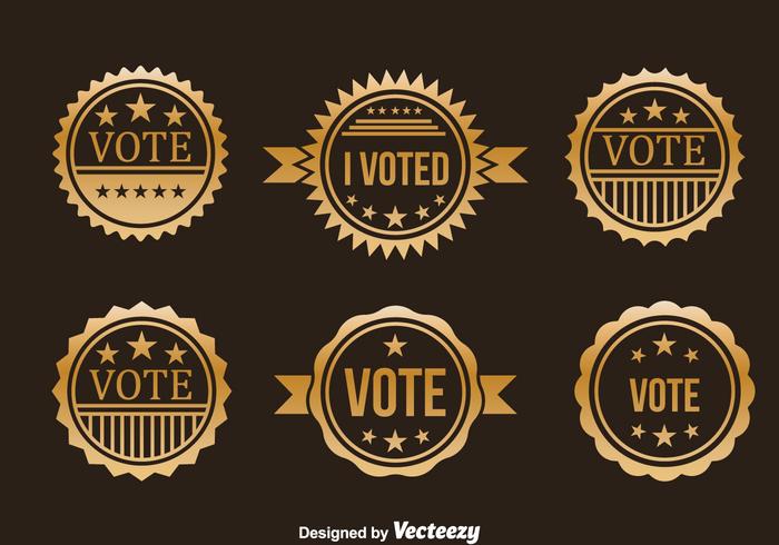 Elección presidencial conjunto de vectores de oro insignia